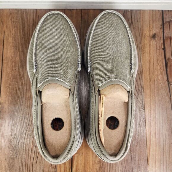 Skechers Relaxed Fit Creston Moseco Mens Sz 7 Taupe Canvas Slip-On Moc Toe Shoes main image 9